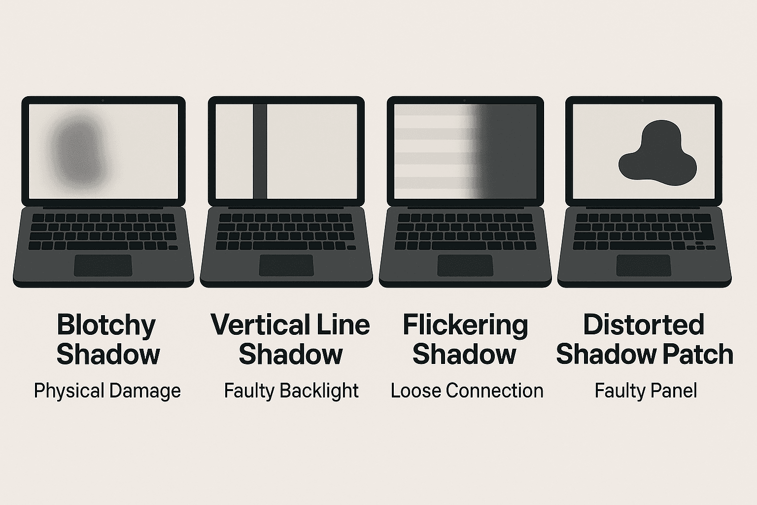 Fix shadow on laptop screen