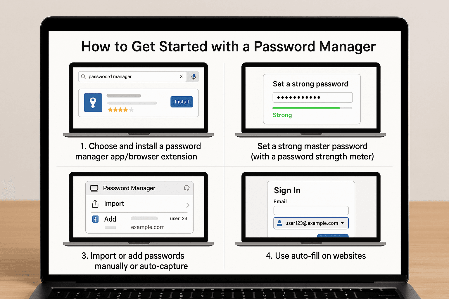 Password Manager on Laptop