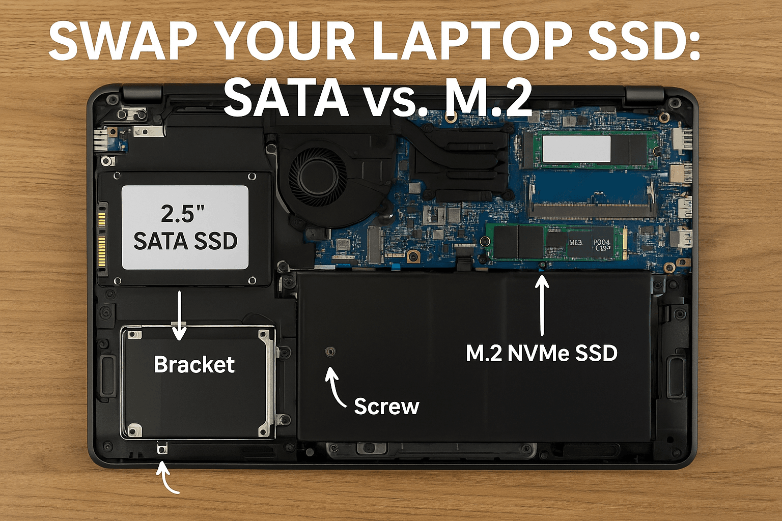 Upgrade RAM or SSD in a laptop