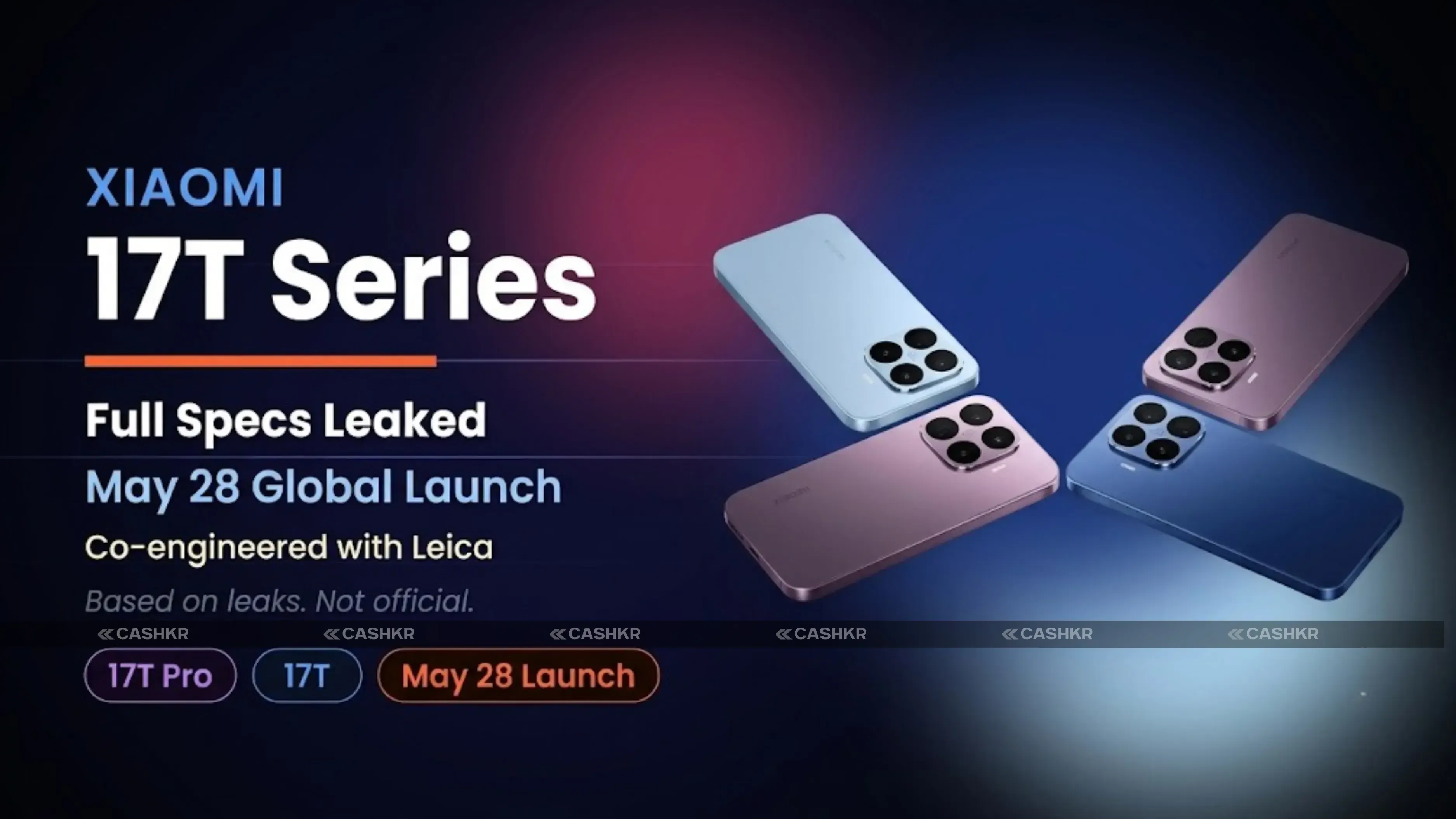 Detailed price table for Xiaomi 17T and 17T Pro across global regions